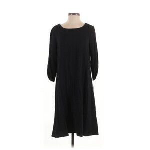 Yushi Black Knee Length Half Sleeve Tunic Dress womens size small